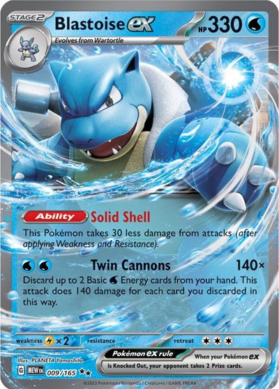 Blastoise ex #009/165 (Holofoil) - SV: 151
