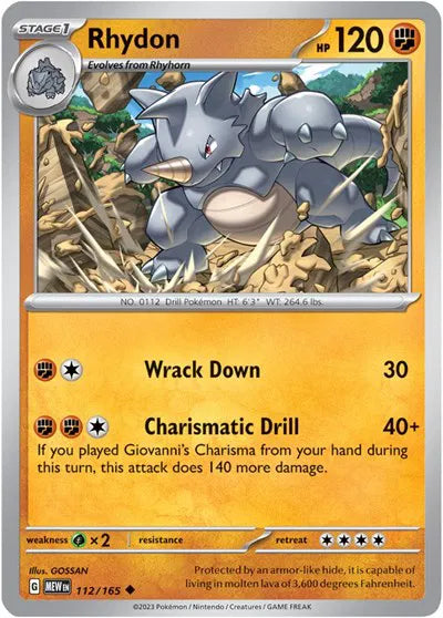 Rhydon #112/165 (Normal) - SV: 151