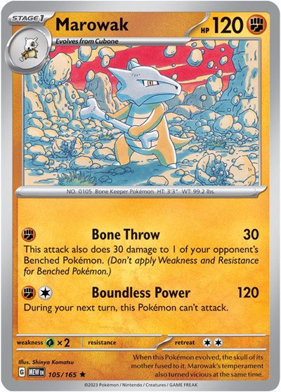 Marowak #105/165 (Reverse Holofoil) - SV: 151