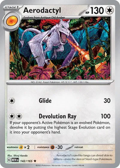 Aerodactyl #142/165 (Reverse Holofoil) - SV: 151