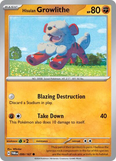 Hisuian Growlithe #099/167 (Normal) - Twilight Masquerade
