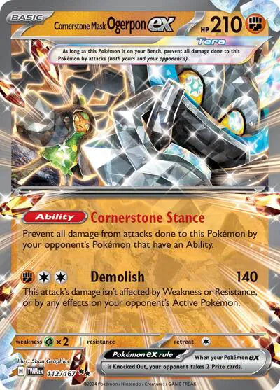 Cornerstone Mask Ogerpon ex #112/167 (Holofoil) - Twilight Masquerade