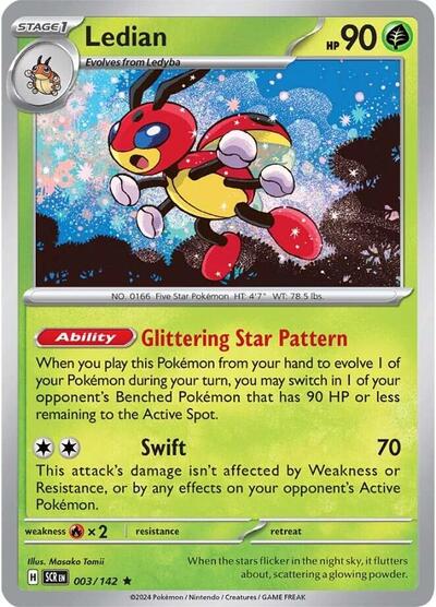 Ledian #003/142 (Holofoil) - Stellar Crown