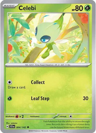 Celebi #004/142 (Reverse Holofoil) - Stellar Crown