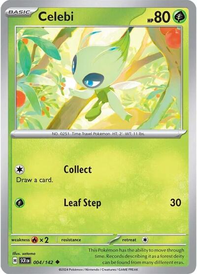 Celebi #004/142 (Reverse Holofoil) - Stellar Crown