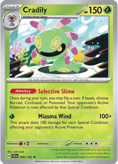 Cradily #006/142 (Reverse Holofoil) - Stellar Crown