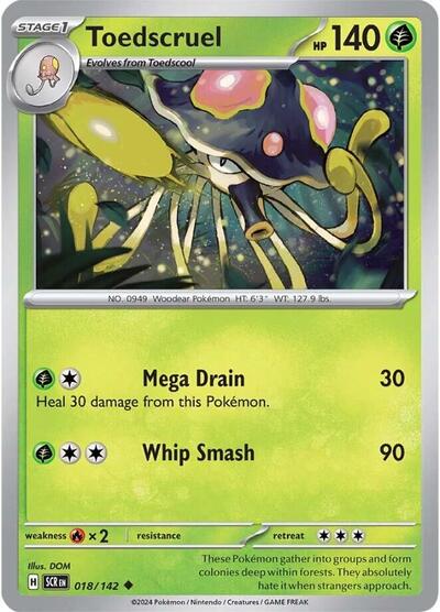 Toedscruel #018/142 (Reverse Holofoil) - Stellar Crown