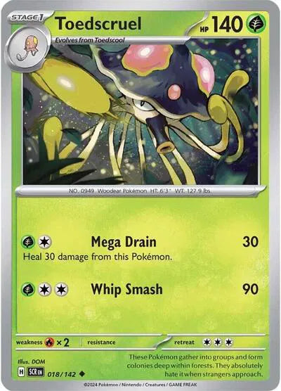 Toedscruel #018/142 (Reverse Holofoil) - Stellar Crown