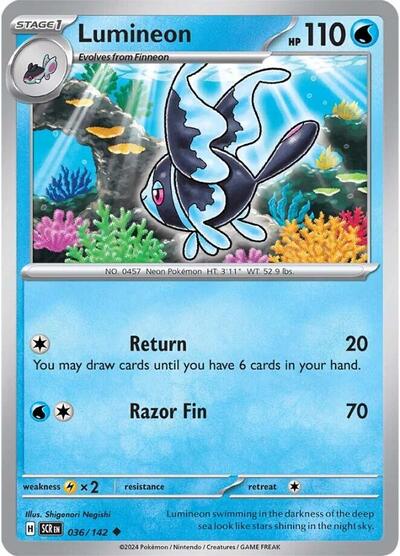 Lumineon #036/142 (Reverse Holofoil) - Stellar Crown