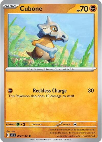 Cubone #072/142 (Reverse Holofoil) - Stellar Crown