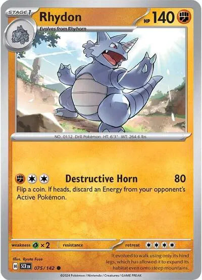 Rhydon #075/142 (Reverse Holofoil) - Stellar Crown