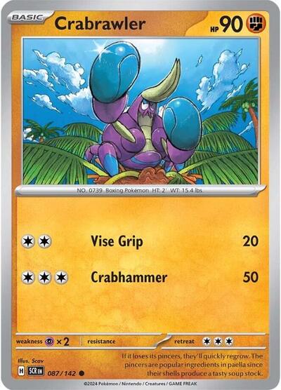 Crabrawler #087/142 (Reverse Holofoil) - Stellar Crown