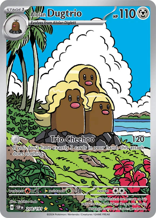 Alolan Dugtrio #208/191 (Holofoil) - Surging Sparks