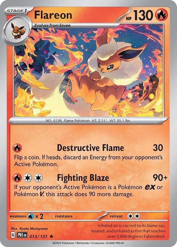 Flareon #013/131 (Reverse Holofoil) - Prismatic Evolutions