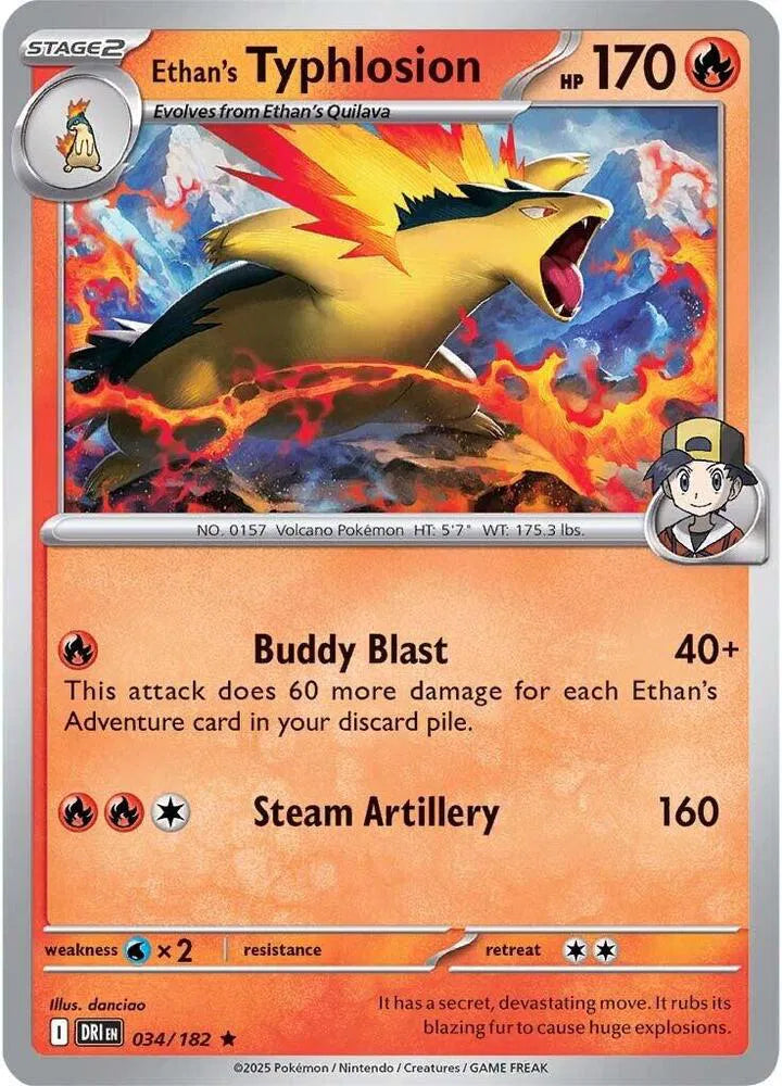 Ethan's Typhlosion #034/182 (Reverse Holofoil) - Destined Rivals