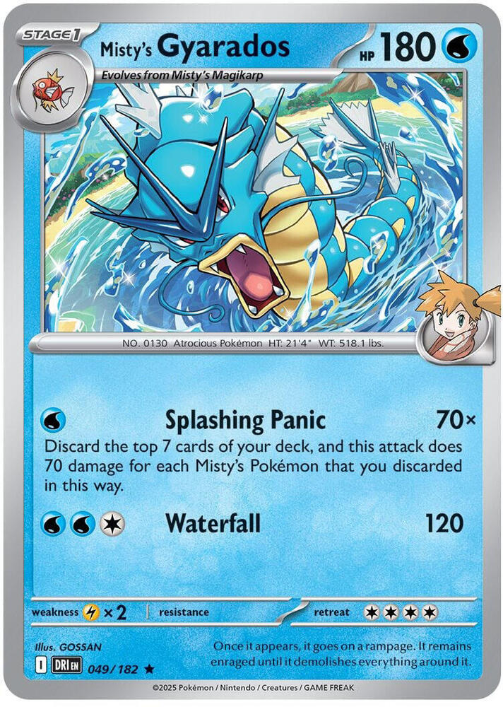 Misty's Gyarados #049/182 (Reverse Holofoil) - Destined Rivals