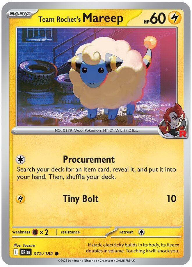 Team Rocket's Mareep #072/182 (Normal) - Destined Rivals