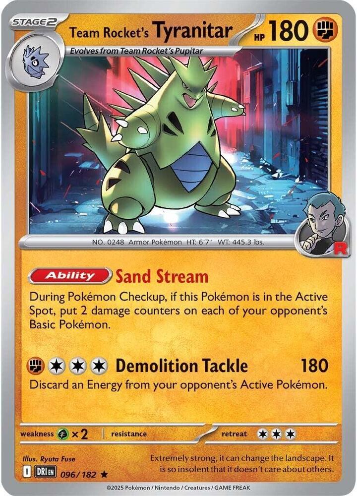 Team Rocket's Tyranitar #096/182 (Reverse Holofoil) - Destined Rivals