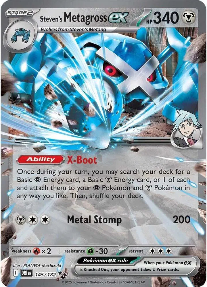 Steven's Metagross ex #145/182 (Holofoil) - Destined Rivals