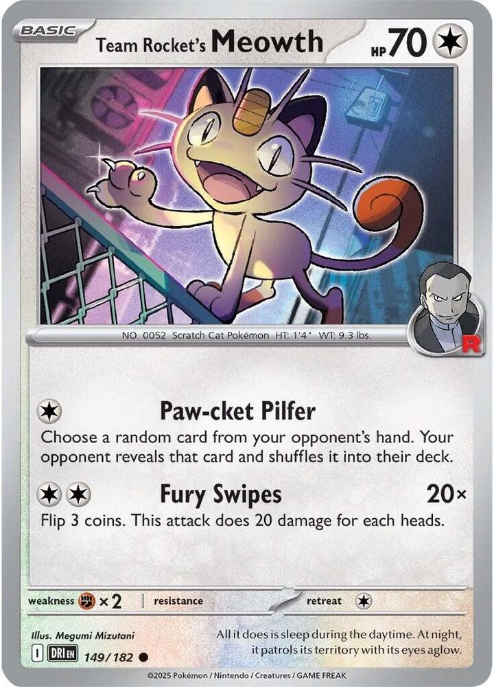 Team Rocket's Meowth #149/182 (Normal) - Destined Rivals