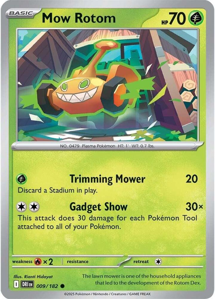 Mow Rotom #009/182 (Reverse Holofoil) - Destined Rivals
