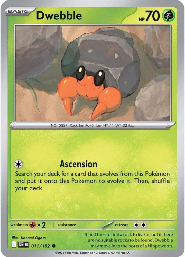 Dwebble #011/182 (Reverse Holofoil) - Destined Rivals