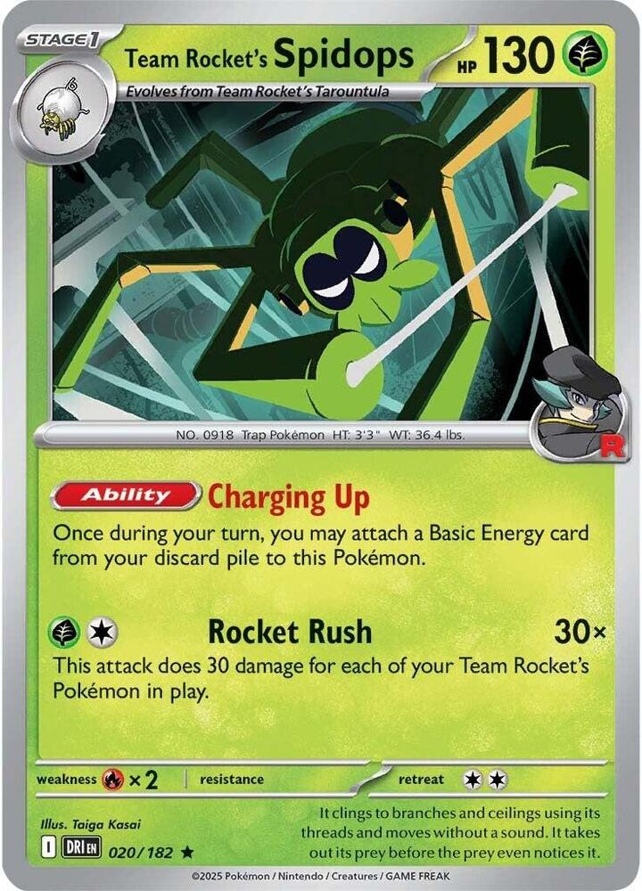 Team Rocket's Spidops #020/182 (Holofoil) - Destined Rivals