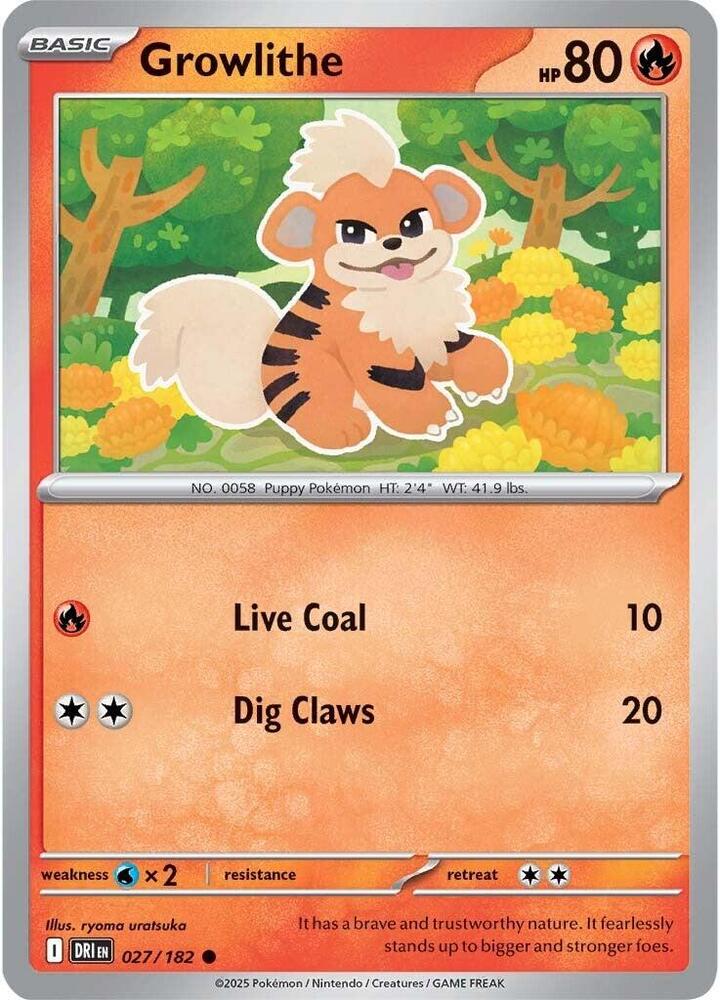 Growlithe #027/182 (Reverse Holofoil) - Destined Rivals