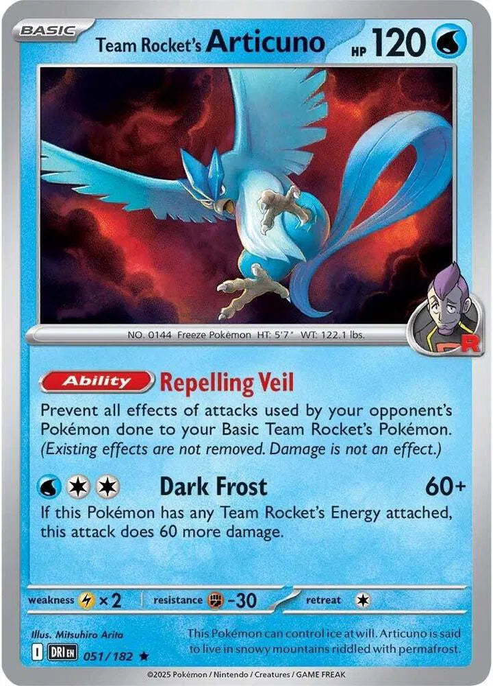 Team Rocket's Articuno #051/182 (Holofoil) - Destined Rivals