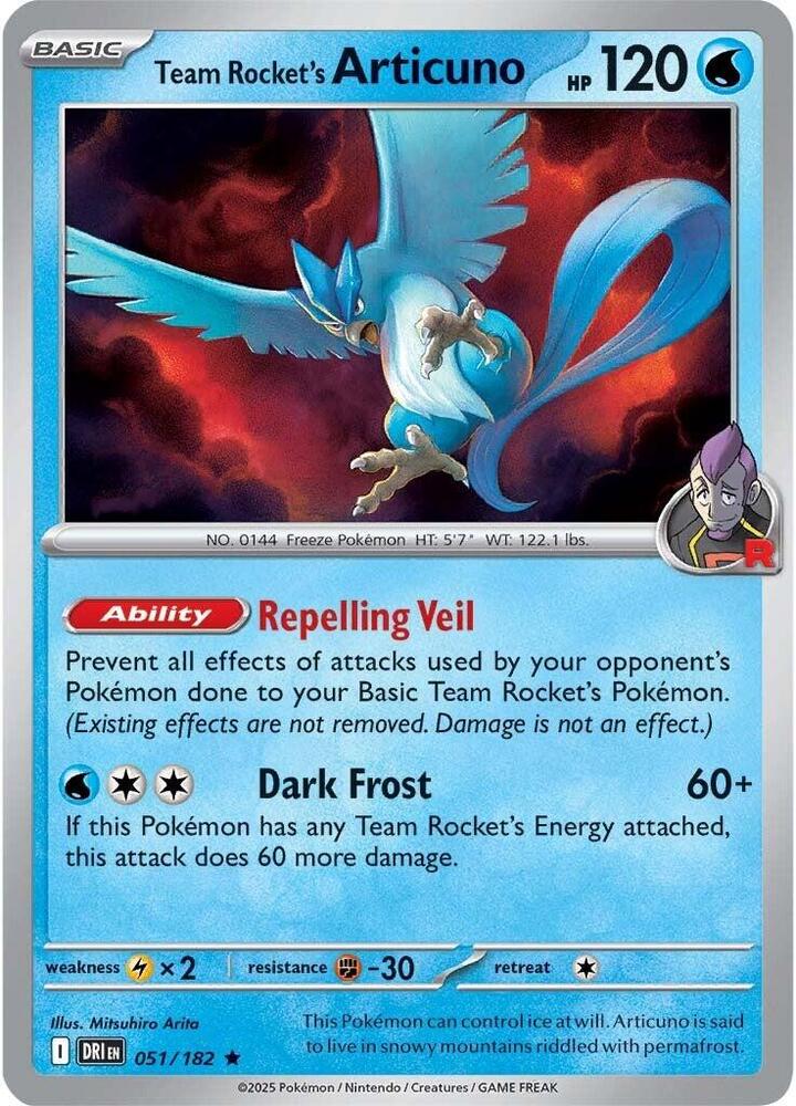 Team Rocket's Articuno #051/182 (Holofoil) - Destined Rivals
