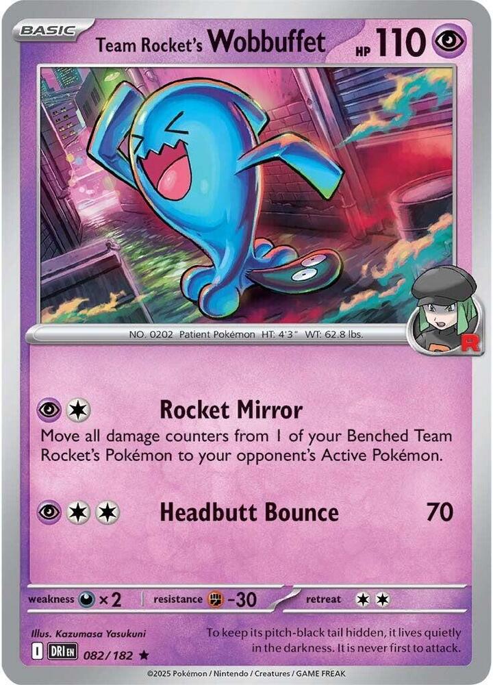 Team Rocket's Wobbuffet #082/182 (Holofoil) - Destined Rivals