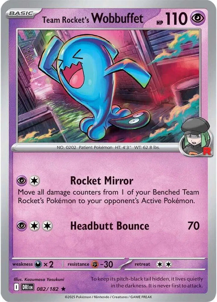Team Rocket's Wobbuffet #082/182 (Holofoil) - Destined Rivals