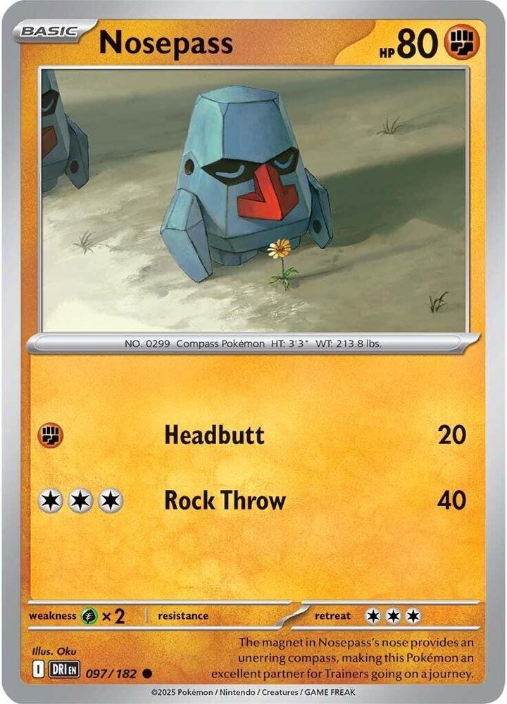 Nosepass #097/182 (Reverse Holofoil) - Destined Rivals