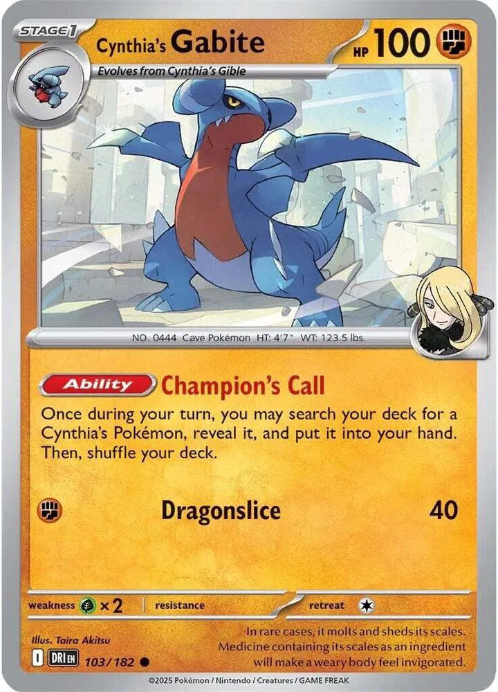 Cynthia's Gabite #103/182 (Normal) - Destined Rivals
