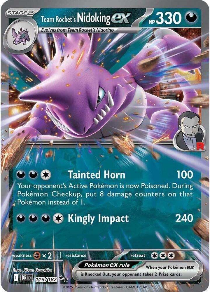 Team Rocket's Nidoking ex #119/182 (Holofoil) - Destined Rivals