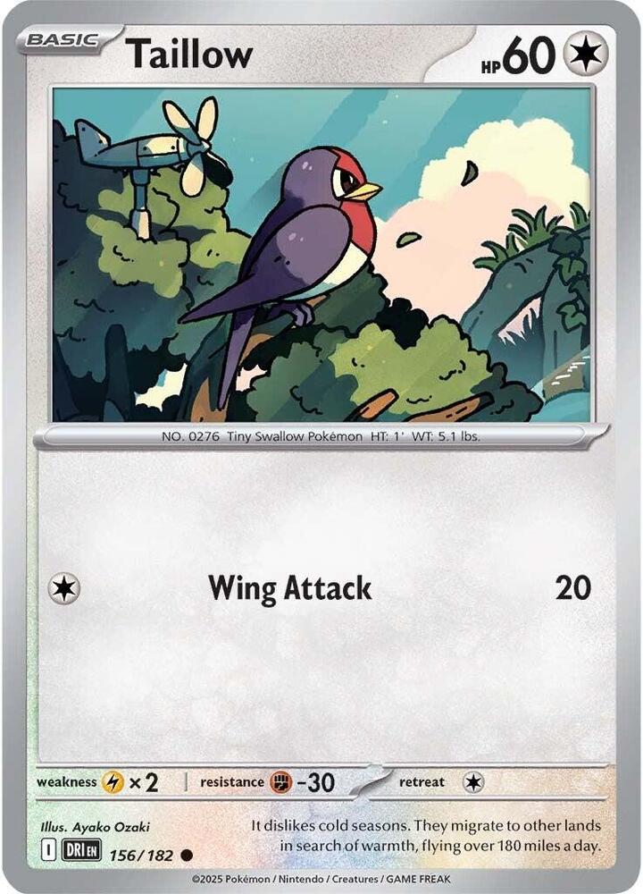 Taillow #156/182 (Reverse Holofoil) - Destined Rivals