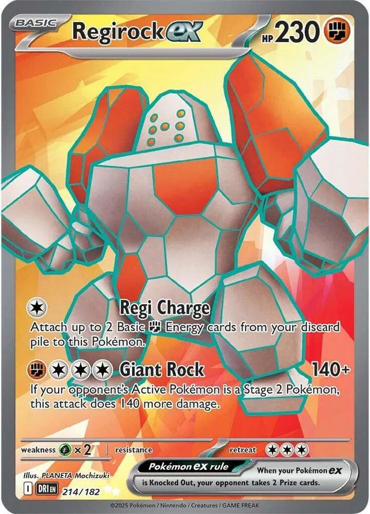 Regirock ex #214/182 (Holofoil) - Destined Rivals