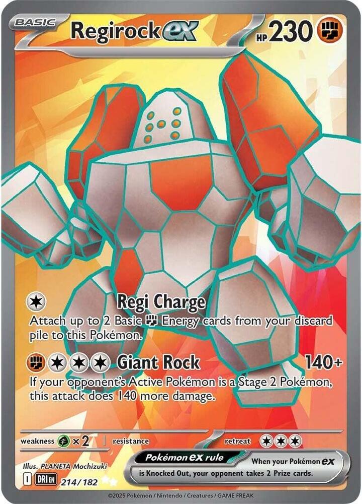 Regirock ex #214/182 (Holofoil) - Destined Rivals