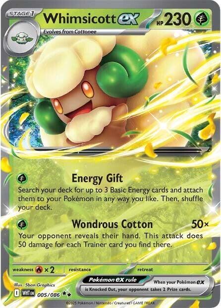 Whimsicott ex #005/086 (Holofoil) - White Flare