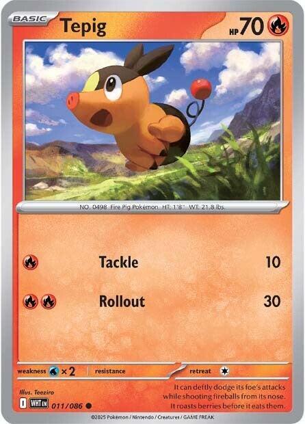 Tepig #011/086 (Reverse Holofoil) - White Flare