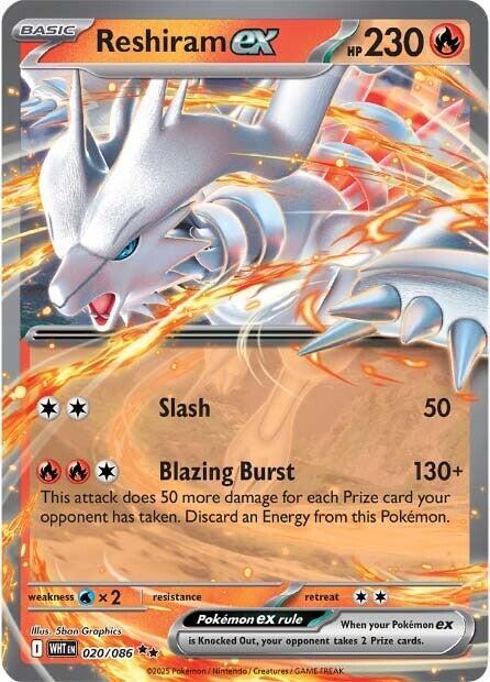 Reshiram ex #020/086 (Holofoil) - White Flare