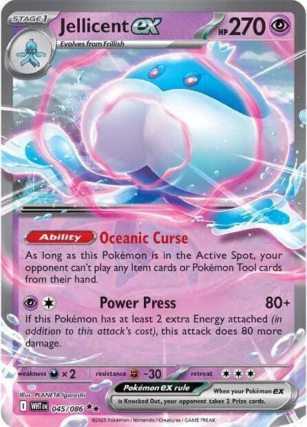 Jellicent ex #045/086 (Holofoil) - White Flare