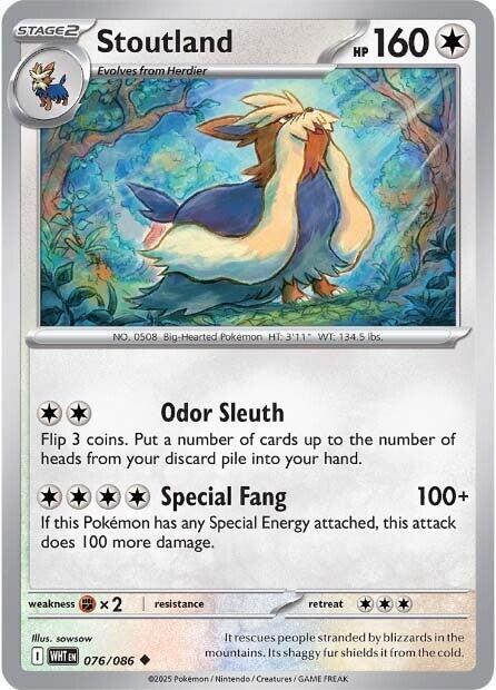 Stoutland #076/086 (Normal) - White Flare