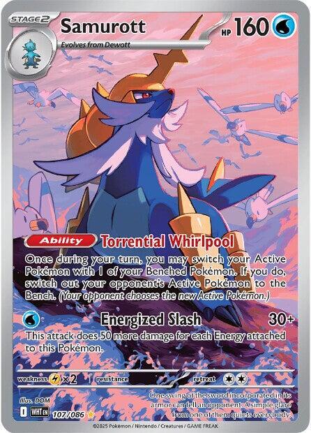 Samurott #107/086 (Holofoil) - White Flare