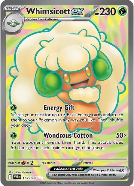 Whimsicott ex #157/086 (Holofoil) - White Flare