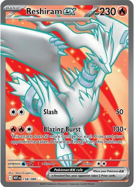 Reshiram ex #158/086 (Holofoil) - White Flare