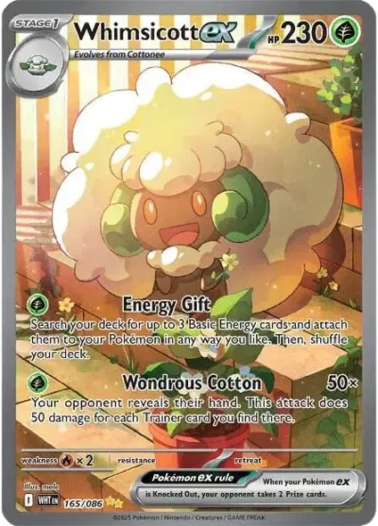 Whimsicott ex #165/086 (Holofoil) - White Flare
