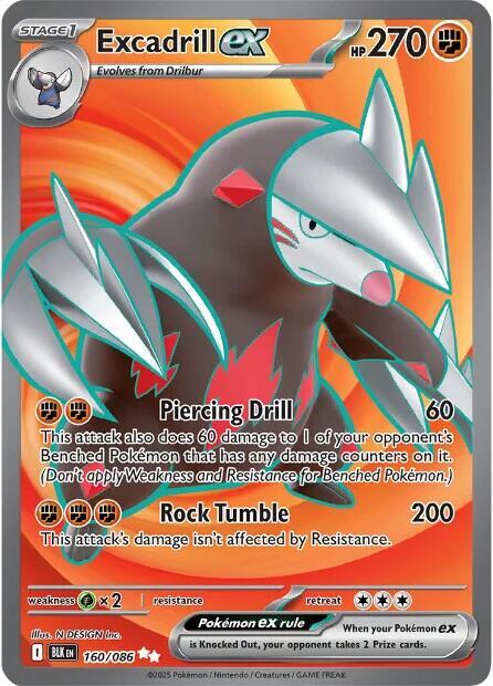 Excadrill ex #160/086 (Holofoil) - Black Bolt