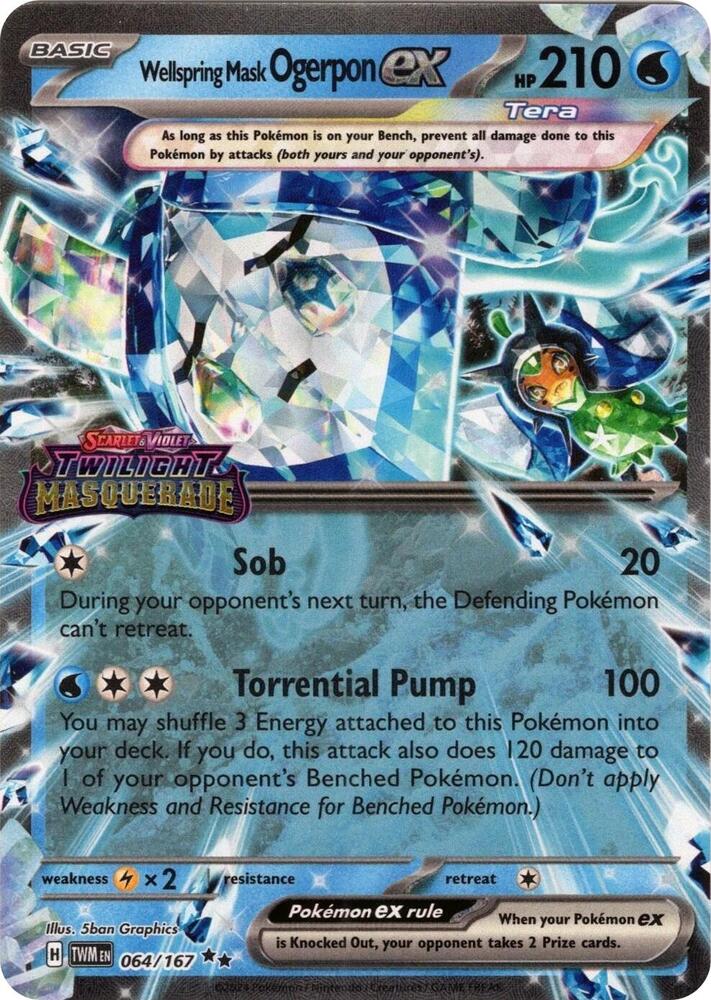 Wellspring Mask Ogerpon ex (Twilight Masquerade Stamp) #064/167 (Holofoil) - Miscellaneous Cards & Products
